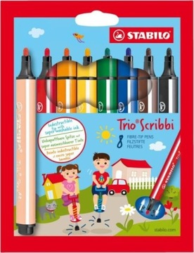 STABILO Flamastry SCRIBBI TRÓJKĄTNE 8 KOLORÓW