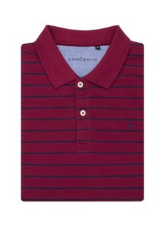 Koszulka Polo Bordowa w Paski Lancerto Caden 5XL