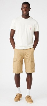 Wrangler CASEY JONES CARGO SHORTS Kelp KRÓTKIE BEŻOWE SPODENKI W36