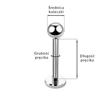 ПИРСИНГ Титановая губа со звездочкой 1,2/6/3