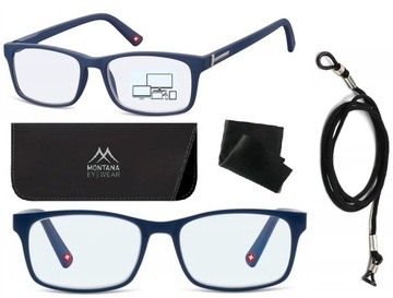 OKULARY KOREKCYJNE PLUSY CZYTANIA KOMPUTERA BLUE LIGHT Sznurek Etui +2.5