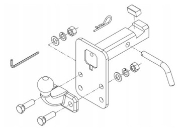 HAK HOLOWNICZY KULA ADAPTER USA JEEP WRANGLER NOWY