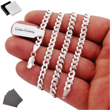SREBRNY ŁAŃCUSZEK PANCERKA 55cm/4,8mm 925 PREZENT DLA FACETA MĘŻA + GRATIS