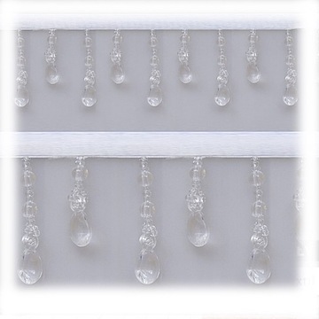 TAŚMA+KORALIKI DO FIRAN ZASŁON 5051 BIAŁY ABAŻUR