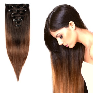 Dopinane włosy Clip In 8 taśm 150g 47 cm #T6/30