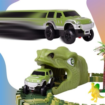 МЕГА ОГРОМНЫЙ ТВОРЧЕСКИЙ ГОНОЧНЫЙ ТРЕК XXL ПОДАРОЧНЫЙ НАБОР ДИНОЗАВР ДИНО 269EL