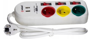 УДЛИНИТЕЛЬНЫЙ КАБЕЛЬ ПИТАНИЯ + USB 1,5 м