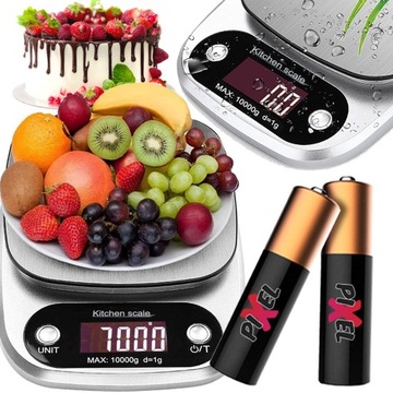 PRECYZYJNA WAGA KUCHENNA 10000g/0,1g WYŚWIETLACZ LCD JUBILERSKA + BATERIE