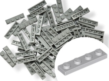 LEGO 3710 PLATE 1x4 Płytka LBG light Bluish Gray Jasny Szary 10 sztuk