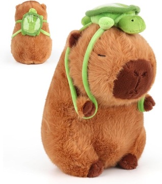 ТАЛЬСМАН КАПИБАРА, ПЛЮШЕВАЯ ИГРУШКА КАПИБАРА С РЮКЗАКОМ ЧЕРЕПАХА, 30 СМ, УШИ 5 СМ