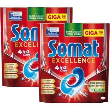 Somat Excellence 4w1 Kapsułki do zmywarki 2x 56