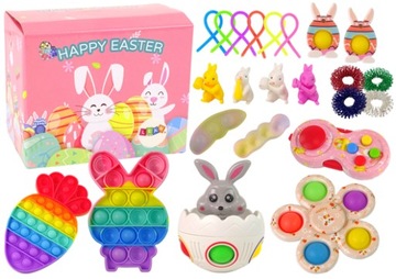 Zestaw Wielkanoc Fidget Toys Pop It 25 Elem