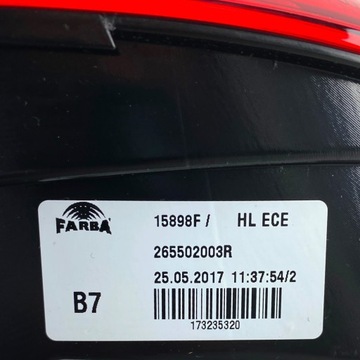 NOVÁ OE SVĚTLO PRAVÝ ZADNÍ SMART A453 FORFOUR LED