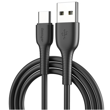 SZYBKI Kabel USB / USB-C ESSAGER 3A QC 3.0 480mbps MOCNY PRZEWÓD TYP-C 1m