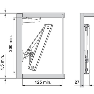 Подъемник BLUM Aventos Hk-Xs 20K1501T + КРЕПЛЕНИЯ