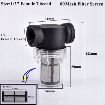 1/2 Cal 80 Mesh podlewanie ogrodu filtr woda akwar