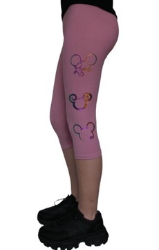 Legginsy 3/4 Getry Rybaczki BRUDNY RÓŻ MYSZKA 134