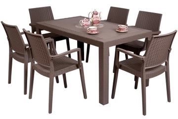 Стол GARDEN FURNITURE с 6 стульями из техноротанга URANO