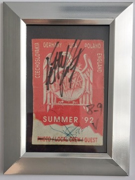 Табличка SLAYER с концерта ЗАБЖЕ 1992 АВТОГРАФИЯ