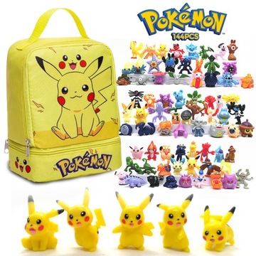Zestaw 144 Szt Figurek Pokemon + Duża Torba Z Pikachu Prezent Dla Dziecka