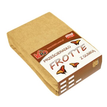 Prześcieradło frotte z gumką 60x120 musztardowe pi KARO