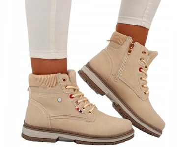 TRAPERKI DAMSKIE OCIEPLANE BOTKI ZIMOWE NA SUWAK