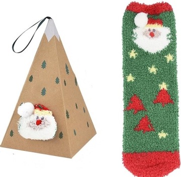 РОЖДЕСТВЕНСКИЕ НОСКИ ПОДАРОЧНЫЕ НОСКИ ПОДАРОЧНАЯ КОРОБКА РОЖДЕСТВЕНСКАЯ ЕЛКА 30-35