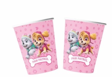 НОВЫЙ НАБОР НА ДЕНЬ РОЖДЕНИЯ PAW PATROL SKYE EVEREST ТАРЕЛКИ, КРУЖКИ, РОЗОВЫЕ
