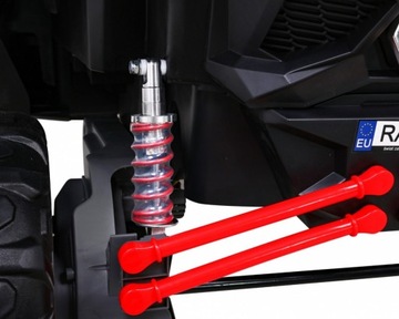 Детская коляска на аккумуляторе UTV-MX Красный + привод 4х4 + Пульт дистанционного управления + Аудио