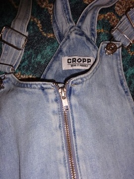 CROPP jeans sukienka na szelkach na zamek jasna r.S