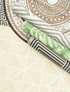 НАРУЖНЫЙ КОВЕР САД ТЕРРАСА КОВРИК ВОДОНЕПРОНИЦАЕМЫЙ 120x170см БЕЖЕВЫЙ