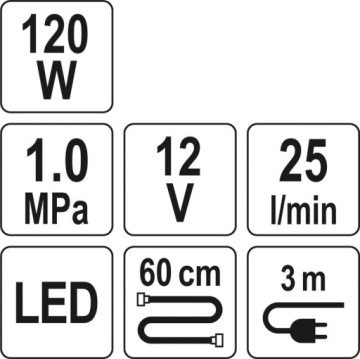 АВТОМОБИЛЬНЫЙ КОМПРЕССОР LCD 12В 120ВТ YATO YT-73470