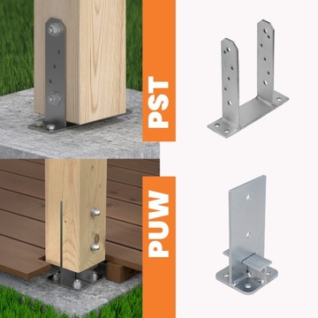 PODSTAWA WSPORNIK SŁUPA 201x200 MM PSP PROSTOKĄTNA KOTWA DO BETONU OGNIOWY
