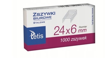 Zszywki 24/6 cynkowe (1000) Tetis