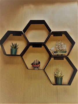 Шестигранные подвесные настенные полки в стиле лофт в форме сот