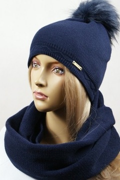 KOMPLET CZAPKA + KOMIN pompon # 12