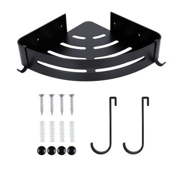 Набор из 2 угловых полок для ванной комнаты в стиле лофт Myzea черный