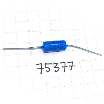 Kondensator Philips 560pF 630V 1% KP464 osiowy x2