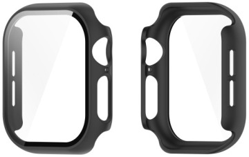 ЗАЩИТНЫЙ ЧЕХОЛ + ЗАКАЛЕННОЕ СТЕКЛО 2 В 1 ДЛЯ APPLE WATCH 10 / 11 46 ММ | ЧЕРНЫЙ