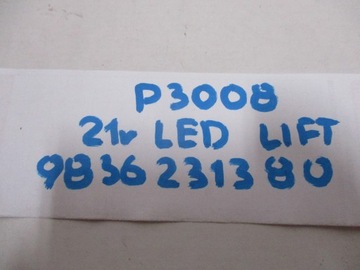 SVĚTLO NA KRYT PEUGEOT 3008 LED FACELIFT 9836231480 9836231380