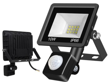 Halogen Reflektor Naścienny 10W Zewnętrzny +Czujka