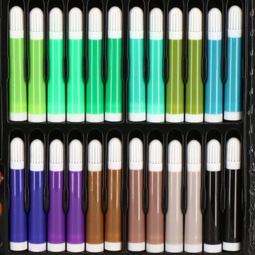 НАБОР ХУДОЖЕСТВЕННОЙ КРАСКИ В ЧЕМОДАНЕ 258 шт. РУЧКИ, ПАСТЕЛИ, СЕНИЛЫ