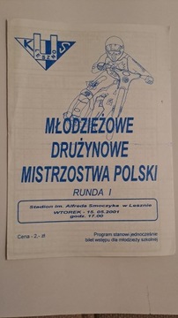 UNIA LESZNO GNIEZNO OSTRÓW ZIELONA GÓRA 15-05-2001 - PROGRAM ŻUŻLOWY CZYSTY