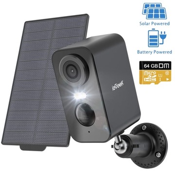 SOLARNA KAMERA BEZPRZEWODOWA ZEWNĘTRZNA WIFI 2K 3MPx DETEKCJA RUCHU PIR 64G
