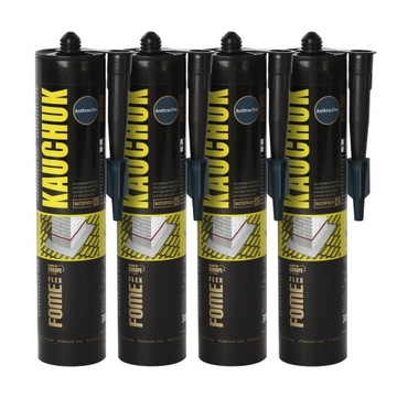 Uszczelniacz dekarski kauczukowy ANTRACYT 300ml x 4 sztuki Fome Flex