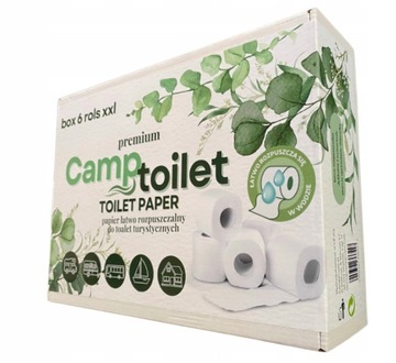 CHEMIA 15 szt CAMPTOILET DO TOALETY TURYSTYCZNEJ SASZETKI + Papier 6 rolek