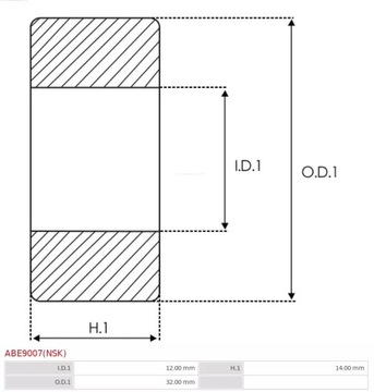 ABE9007(NSK) ПОДШИПНИК ГЕНЕРАТОРА AS-PL