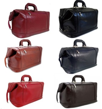 Aktówka Skórzana, biglowa torba lekarska Vintage