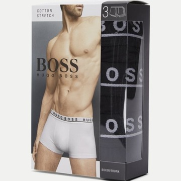 HUGO BOSS bokserki męskie komplet 3 PAK NERO M