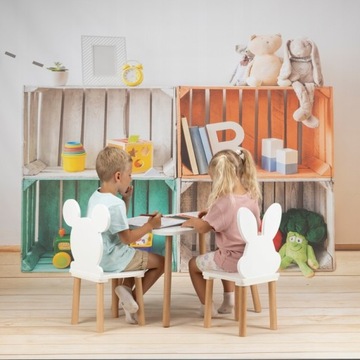 ZESTAW STOLIK DZIECIĘCY OKRĄGŁY 50CM I TABORET